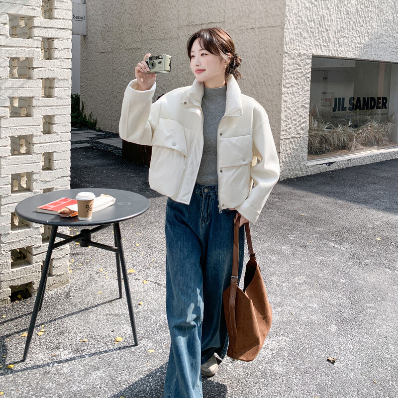 爆款现货冬季新款拼接休闲时尚短款90绒羽绒服2C098-9075P265K368