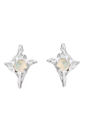 CHERIENIU星芒欧泊s925纯银耳钉小众设计高级感男女耳饰