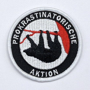 德国柏林洪堡大学拖延症行动树懒个性创意刺绣章帽子背包布贴补丁