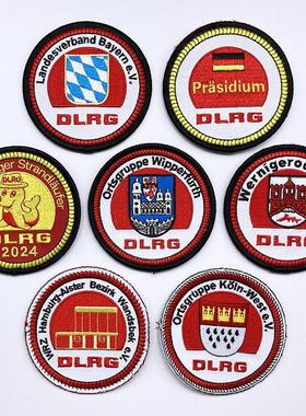 德国水上救生协会DLRG刺绣臂章士气章牛仔外套衣帽子背包补贴布丁