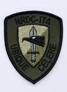 NATO意大利陆军NRDC-ITA北约快速部署支援旅刺绣章士气章臂章布贴