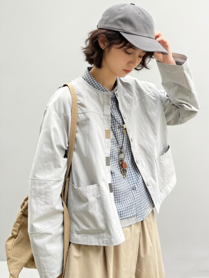 春夏复古个性工装衬衫外套女装