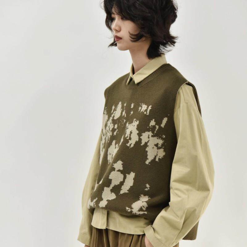 童颜阁复古感秋冬宽松百搭慵懒风针织马甲后开衩坎肩马夹毛衣毛衫,女装/女士精品,马夹,淘宝优惠券,粉丝福利购,淘宝优惠卷