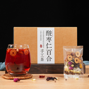 酸枣仁百合安神助眠茶改善睡眠美容养颜润肤养生茯苓组合花茶女性