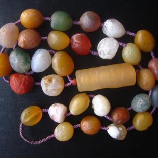 天然戈壁滩戈壁玛瑙原石项链毛衣链 阿拉善玛瑙毛衣链 玛瑙管