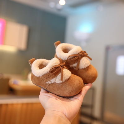 婴儿勃肯鞋加绒毛毛鞋