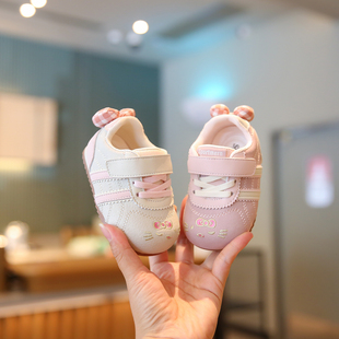 小步点婴儿鞋子女宝宝春季软底女宝学步鞋防滑透气网鞋儿童运动鞋