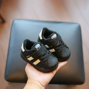 小步点男宝宝鞋子冬季加绒二棉鞋软底婴儿学步鞋女小童鞋儿童板鞋