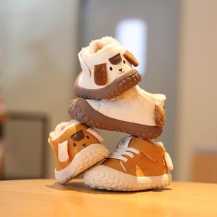 小步点男宝宝学步鞋婴儿冬鞋加绒加厚女宝棉鞋一岁儿童鞋子运动鞋