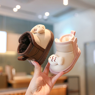 女宝宝雪地靴冬季加厚加绒儿童棉鞋防水防滑男宝鞋子婴幼儿学步鞋