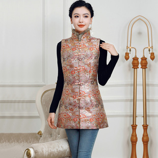 中国风唐装棉背心马夹马甲女士秋冬装2025新款中式女装棉旗袍上衣