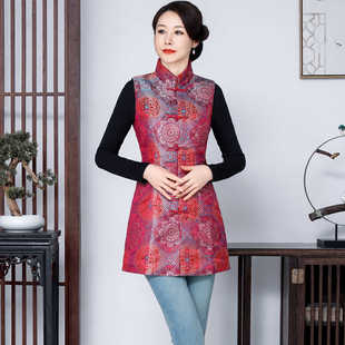 中国风复古棉旗袍上衣棉背心马夹马甲女唐装2025秋冬装新款新中式