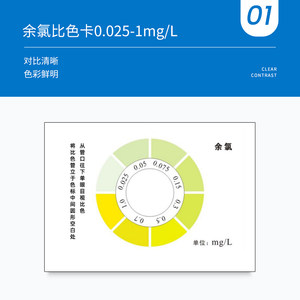 余氯快速检测试剂盒水质有效氯检测试纸余氯检测测试盒0.025-1ppm