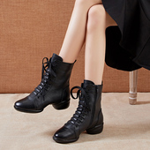 跳舞鞋 意中飞真皮舞蹈鞋 子爵士春秋季 广场舞鞋 软底水兵舞蹈靴 女鞋