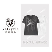 T恤2025潮流个性 上衣 68023 珠链烫钻时尚 Valkyvia 悠悠奢品