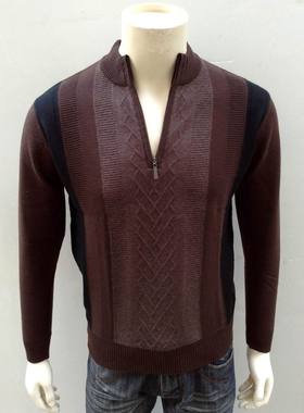 商场同款海尔曼斯秋冬半开拉链纯羊毛衫时尚休闲男装特价D773B48