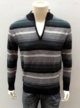 商场同款海尔曼斯D756B48男装厚款保暖帅气毛衣半开拉链纯羊毛衫