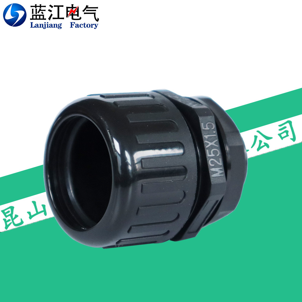 pg螺纹尼龙防水波纹管接头ip68塑料软管密封锁紧头波浪管直通葛兰