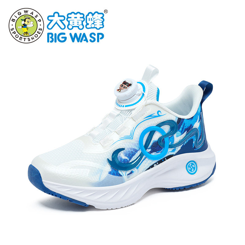 大黄蜂童鞋男童运动鞋本命年红色鞋子秋款中大童透气网面轻便跑鞋