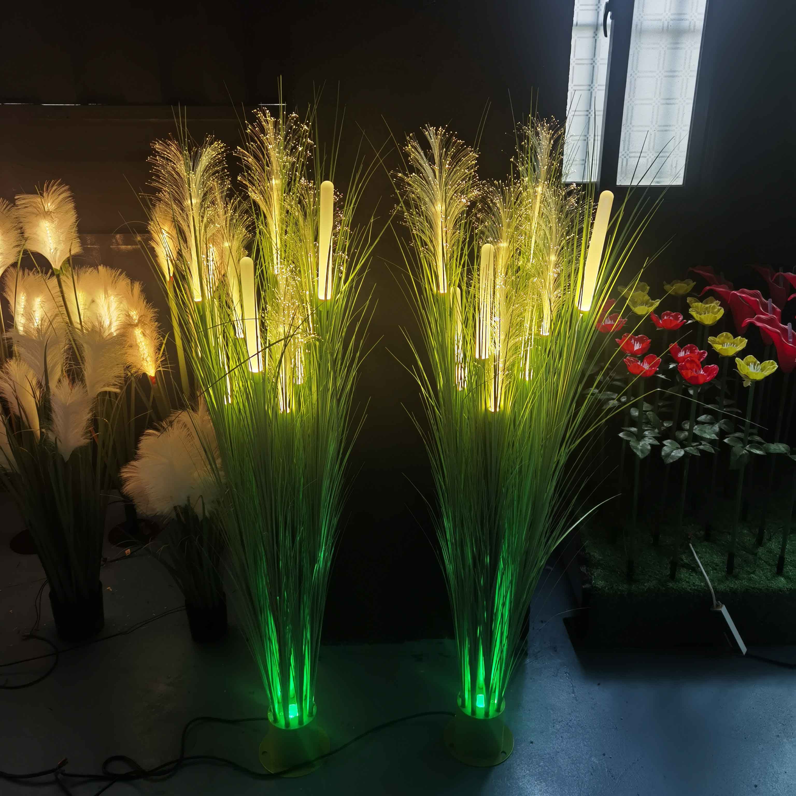 led光纤芦苇灯户外防水景观草坪灯文旅园林发光磨砂棒光纤插地灯