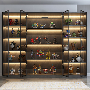 定制实木模型展示柜书柜带玻璃门书架模型模型置物柜背板18mm柜子