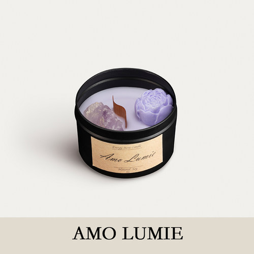 Amo Lumie 星辰索菲亚『金罐系列』天然水晶草药精油室内香薰蜡烛