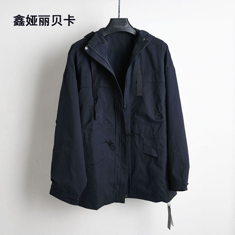 鑫娅丽贝卡长袖连帽风衣外套