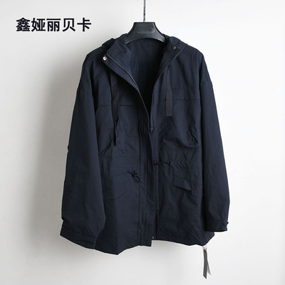 鑫娅丽贝卡长袖连帽风衣外套