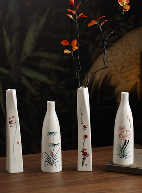 窄口细高花瓶摆件客厅插花假花仿真花家居装饰品玄关电视机柜摆设