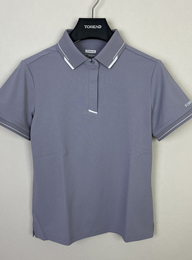 探路者短袖T恤女2024春夏新款户外运动透气休闲POLO衫TAJJBM82735