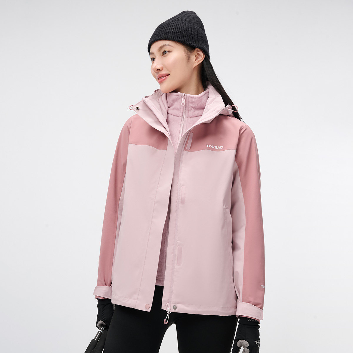 探路者冲锋衣 24秋冬男女三合一可拆卸登山服TAWWCM92332/91331