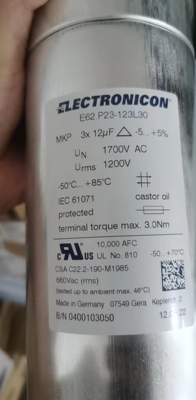 ELECTRONICON 电容器 E62.P23-123L30  1700vac3*12uf