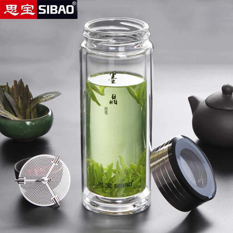 思宝过滤高硼硅水晶保温玻璃杯