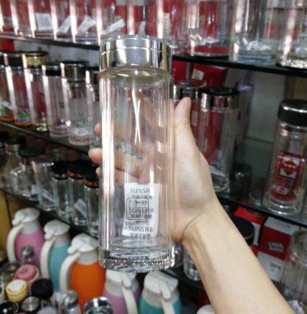 双层带盖透明玻璃杯子特价包邮