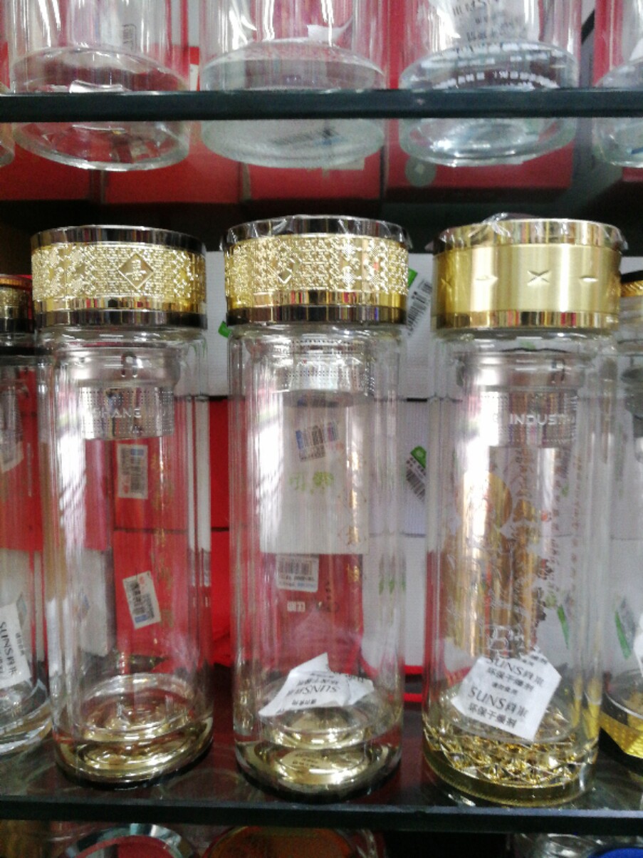上海水晶玻璃办公泡茶直身保温杯
