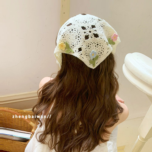 古早少女法式樱桃三角巾头巾