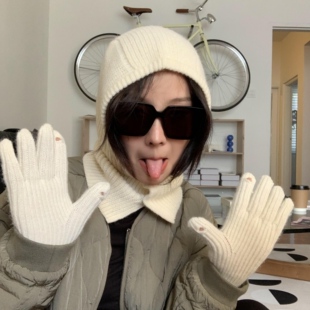 巴拉克拉法帽 保暖脖套包头帽毛线帽护脖 韩国洋气秋冬针织帽时尚