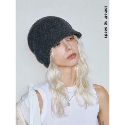100%羊毛冷帽女纯色百搭显脸小
