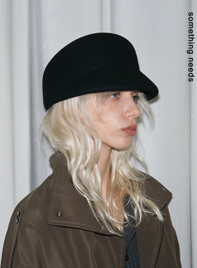 郑佰万 100%羊毛匠心款马术帽纯色极简风骑士帽文艺复古报童帽潮