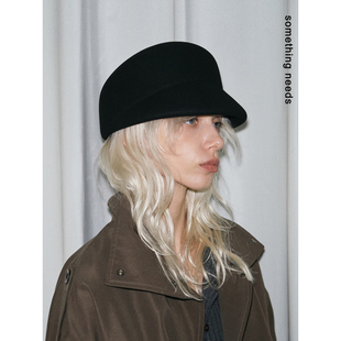 郑佰万 100%羊毛匠心款马术帽纯色极简风骑士帽文艺复古报童帽潮
