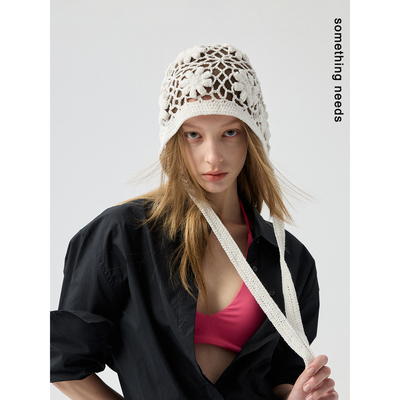 郑佰万钩花针织巴拉克拉法帽女