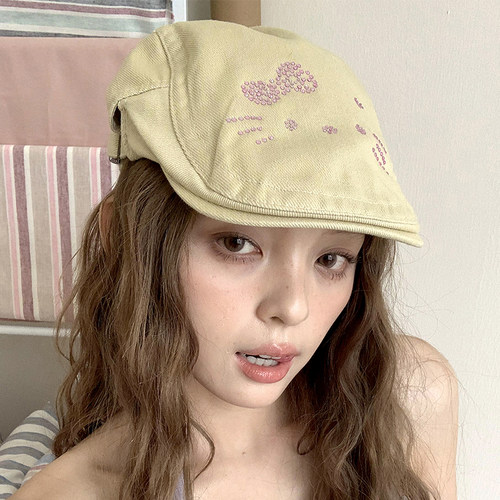 可爱水钻前进帽子女春秋
