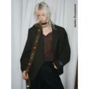 y2k颈带女 双拼细绳围脖个性 郑佰万 时髦条纹细窄小围巾25秋冬个性