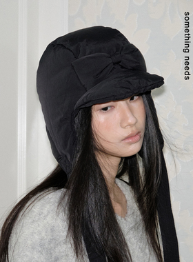 郑佰万 时髦猎手！ins博主蝴蝶结夹棉雷锋帽冬季保暖加厚护耳帽女