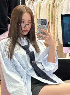 郑佰万 高智时髦学院风领带韩国设计感小众条纹ins拉链领带衬衫潮