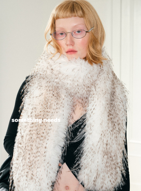 郑佰万原创冬季毛毛围巾女时髦辣妹仿皮草高级感保暖加厚豹纹围脖