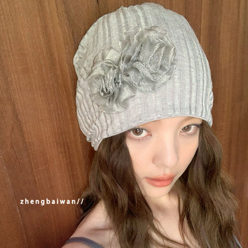 花朵冷帽女时尚百搭透气