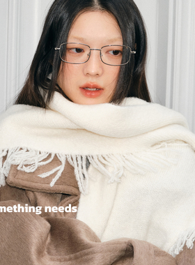 郑佰万 高级感披肩围巾两用纯色仿羊绒软糯保暖外搭三角围脖百搭