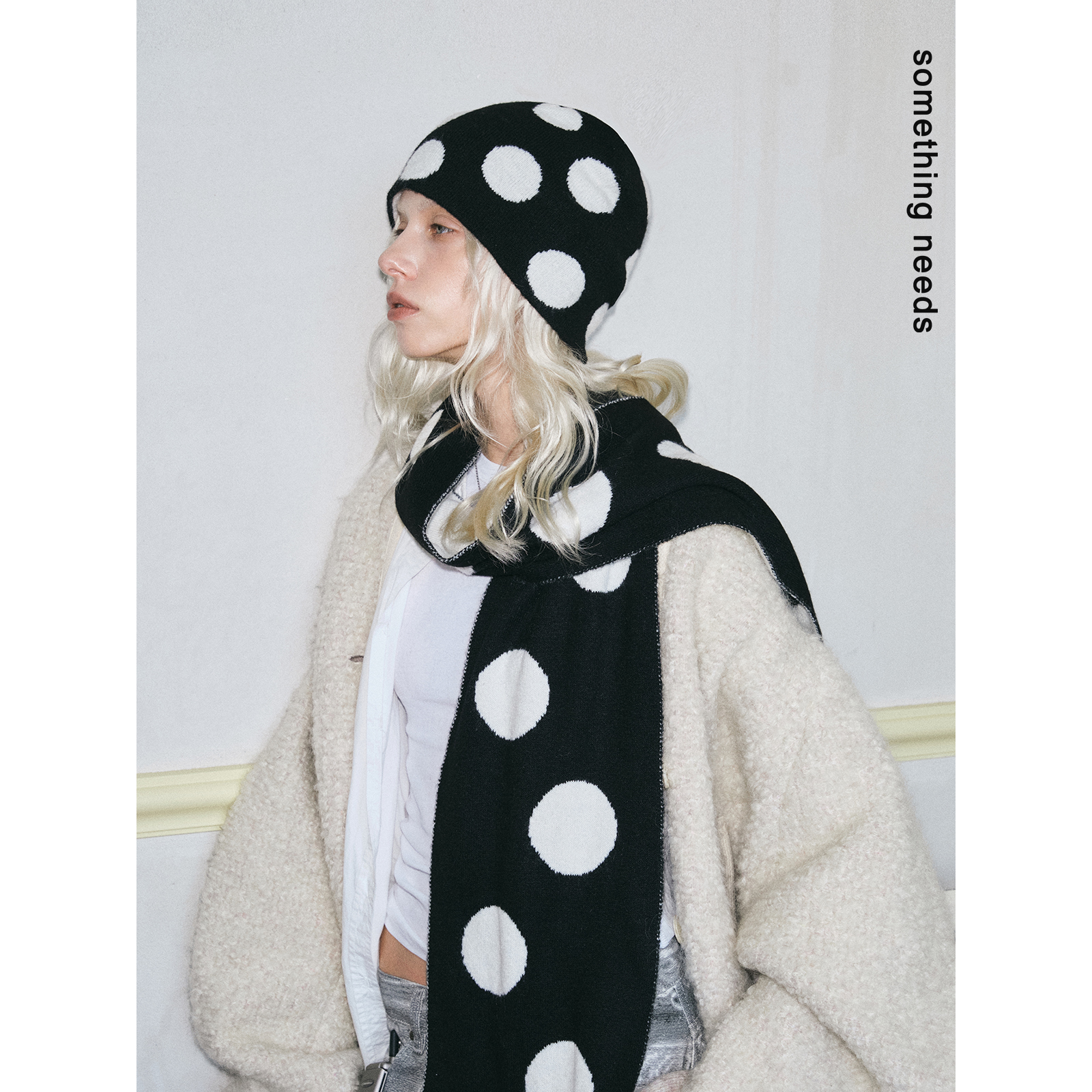 波点百搭围巾耐看冷帽出片围脖