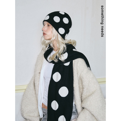 波点百搭围巾耐看冷帽出片围脖